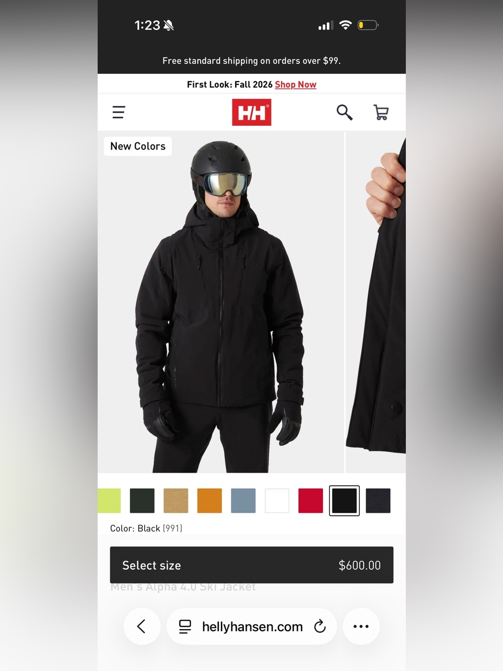 Helly Hansen Men’s Black Ski & Snowboard Shell Jacket